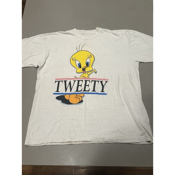 VTG Tweety Bird Shirt Adult L Looney Tunes Sailor Single Stitch 90s SEE PHOTOS - Picture 1 of 16